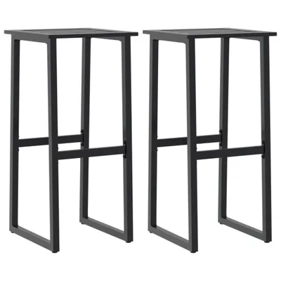 Image de vidaXL Tabouret de bar 2 pcs. noir 38x38x80 cm Acier revêtu par poudre