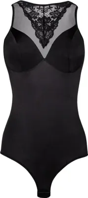 Obrázok produktu pre čierne body so sieťovanou vložkou a čipkou KA923328 - L