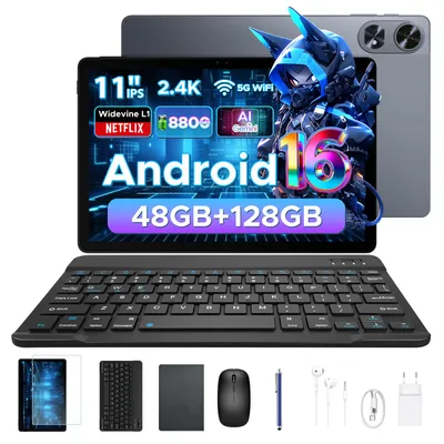 Produktbild von AORLYM P11 PRO 48(8+40)GB+128GB, Tablet 11 Zoll, Android 16, 8800mAh, mit Tastatur/Maus/Stift/Hülle usw, 5G WiFi, Gemini AI, 3.5mm Kopfhöreranschluss