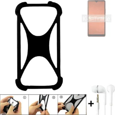 Produktbild von K-S-Trade Handy-Hülle + headphones kompatibel mit Sony Xperia Ace III Schutz-Hülle Bumper Silikon Cover Case Silikoncase Silikonbumper TPU Softcase