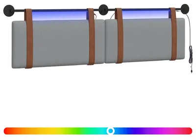 Produktbild von Hängendes Kopfteil Mit LED Licht Hellgrau Antikes PU