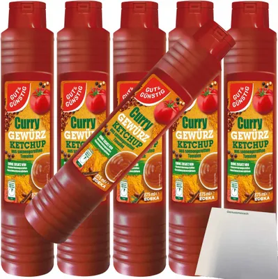 Produktbild von Gut & Günstig Curry-Gewürzketchup 6er Pack (6x875ml) + usy Block