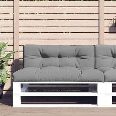 Produktbild von Möbel Palettenkissen Grau 120x40x12 cm Stoff - Gartenmöbelauflagen 314473