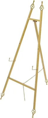 Immagine prodotto di Cavalletto per cartelli e manifesti - Supporto - Metallo - Catena regolabile - Struttura triangolare - Portatile - 90 cm - Taglia M - Oro