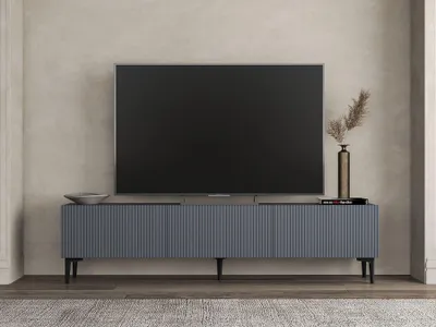 Image de Skye Decor, Oscar - Anthracite, meuble TV, anthracite, PANNEAU AGRÉGÉ 100 % MÉLAMINÉ, 180 x 31,4 x 45 cm