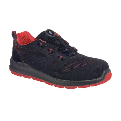 Produktbild von Portwest FT08 Portwest Kompositelite Sicherheitstrainer mit Drahtschnürsystem S1P Black/Red Gr. 43
