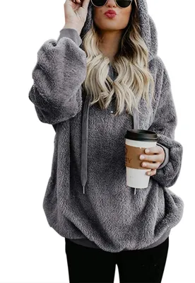 Immagine prodotto di Felpa con cappuccio Damen, in morbida microfibra teddy: calda, casual e confortevole, ideale per l'autunno e l'inverno