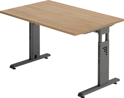 Produktbild von Hammerbacher Schreibtisch VOS12/N/G C-Fuß 120x80cm nussbaum/graphit