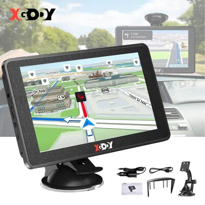 Obrázek produktu pro Navigační zařízení 7 palců pro nákladní vozidla, automobily a autobusy, dotykový displej, 16 GB paměti, bezplatné mapy Evropy, asistent jízdních pruhů, varování před překročením rychlosti, detektor radarových měřičů rychlosti, 12 kanálů