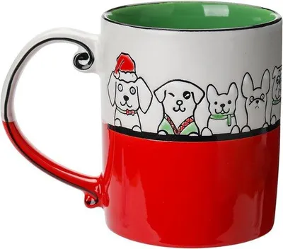 Produktbild von Keramischer Wintermok, 400 ml, für Kaffee, Tee und Milch.