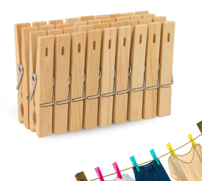 Immagine prodotto di TECHZOCO: Mollette per bucato, mollette, mollette, legno resistente, adatte
