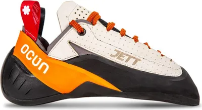 Immagine prodotto di Ocun Jett LU - Scarpa da arrampicata versatile con allacciatura, colore: grigio / arancione, taglia: 8,5 UK / 42,5