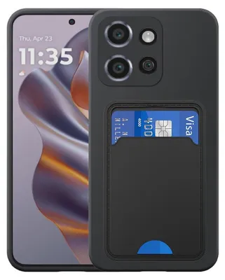 Obrázek produktu pro Vhodné pro Motorola Edge 50 Neo Pouzdro na telefon s držákem karet TPU - Flexibilní zadní kryt Pouzdro ze silikonu TPU s přihrádkou na karty - Black - Smartphonics