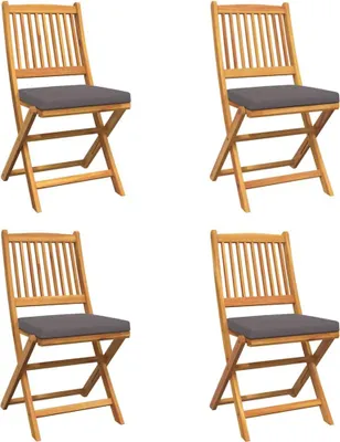 Obrázok produktu pre vidaXL Skladacia stolička 4 ks sivá 49 x 57,5 x 92 cm masívne drevo akácia