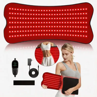 Produktbild von Rotlichtmatte 210 LEDs 80x35cm – 660/850nm, 5 Helligkeiten, Timer, flexibel | Für Rücken, Beine, Schultern, Knie