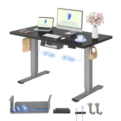 Produktbild von FLEXISPOT E1 Pro Elektrisch Höhenverstellbarer Schreibtisch 120x80cm 25MM EINTEILIGE TISCHPLATTE Doppelmotor 120KG Tragkraft 4 Speicherplätze, Schwarz
