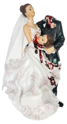 Produktbild von Hochzeitspaar mit geköpftem Bräutigam Tortenfigur 17cm