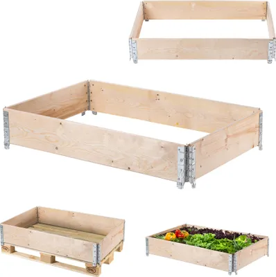 Produktbild von KADAX Holzpalettenverlängerung 120 x 80 cm, Palettenbehälter Kräutergarten