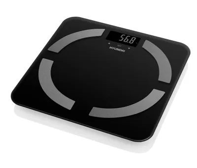 Produktbild von Hyundai Personenwaage HYUOVET739 I 150kg Tragkraft I Abschaltautomatik I Speicherplatz für 10 Personen I LCD-Display