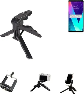Produktbild von K-S-Trade Stativ Tisch-Ständer Dreibein Handy-Stativ Ständer kompatibel mit LG Electronics V30S ThniQ Mini-Stativ Smartphone Tripod Handy-Stativ aus