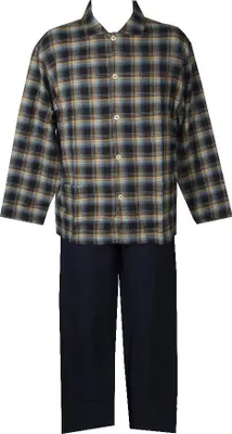 Immagine prodotto di Pigiama uomo cotone invernale tessuto manica lunga aperto con bottoni e colletto RAGNO articolo N65322, 5 - QUINTA, Cotone 100%
