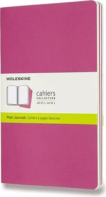 Image de Carnet de notes Moleskine Cahier L, transparent, 3 pièces, rose foncé