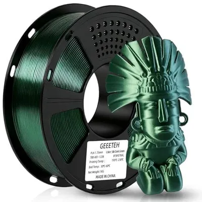 Produktbild von GEEETECH PLA Filament 1,75mm Silk Dunkelgrün, 3D Drucker Filament PLA 1kg Spool