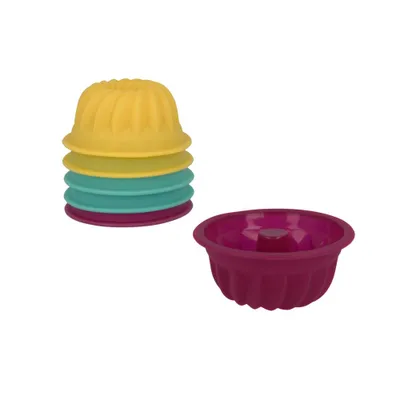Produktbild von METALTEX 252392 Silikon Mini Gugelhupfform 6er-Set, Ø 8 cm