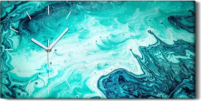 Produktbild von Wandbild Leinwand Bilder mit Uhr Geräuschlos 60x30 Malerei Abstrakte Kunst - weiße Hände