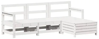 Image de vidaXL Ensemble de canapés de jardin 4 pièces blanc pin massif