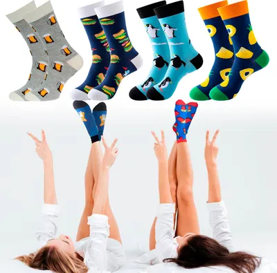 Produktbild von Herren Damen Baumwollsocken Lustige 6 Paar Socken zum Verschenken 38-42