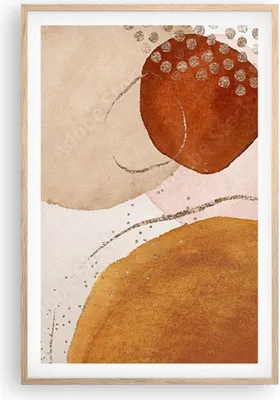 Produktbild von Gerahmtes Poster - Rahmen in heller Eiche - Orange Abstraktion Flecken - 61x91,5 cm - Wand Bild - Wanddeko - Wandbilder - Kunstposter - Wandposter - Bilderrahmen - Bilder - Kunstdruck P2NPA61x91-4696
