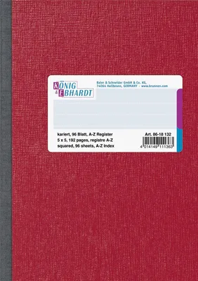 Produktbild von Registerbuch A6 kariert 96 Blatt Packung mit 5 Stück