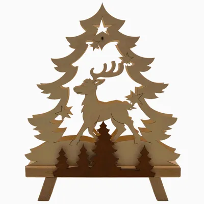 Produktbild von Standleuchte 3D - Baum mit Hirsch, Original Erzgebirge