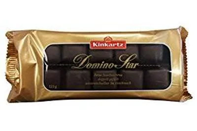 Obrázek produktu pro Kinkartz Domino Star hořká čokoláda 125g balení po 20 kusech