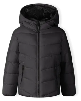 Minoti Winterjacke Schwarz für Jungen, Vorderansicht