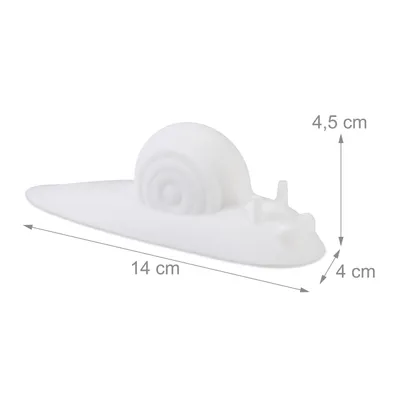 Obrázok produktu pre Zarážka na dvere slimák, sada 4 kusy, biela RD0163