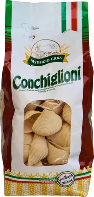 Produktbild von Pastificio Gioia, Nudeln Handgemachte Pasta Hartweizengrieß, Italienische Spezialitäten Lebensmittel Feinkost Delicatessen - Kalabrische Spezialität - Conchiglioni - 500g
