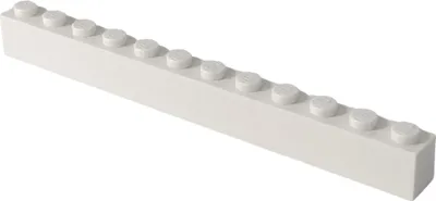 A single white LEGO brick with 12 studs is shown against a white background.