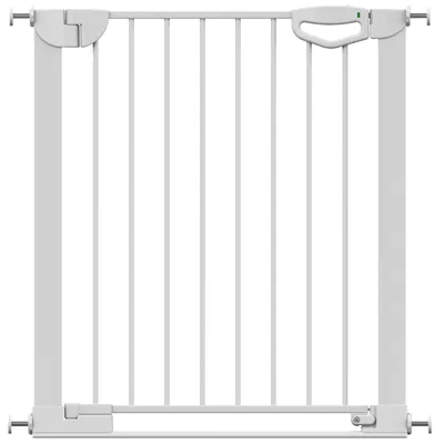 Produktbild von GEUTHER Easylock Flat Step Treppen- & Türschutzgitter | Weiß | 76–83 cm | Ohne Bohren | Flacher Trittbalken | Auto-Close | DIN EN 1930:2011