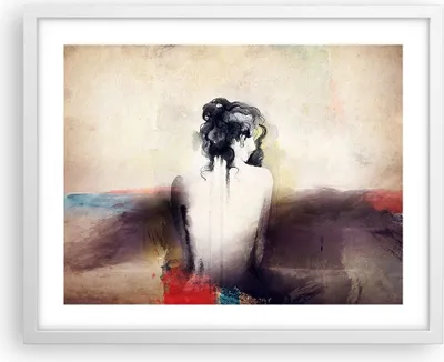 Produktbild von Gerahmtes Poster - Weißer Rahmen - Frau handeln nackt - 50x40 cm - Wand Bild - Wanddeko - Wandbilder - Kunstposter - Wandposter - Bilderrahmen - Bilder - Kunstdruck - Wandbild - P2WAA50x40-3657