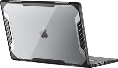 The back of a MacBook Air 13.6 2022 laptop with a protective case.