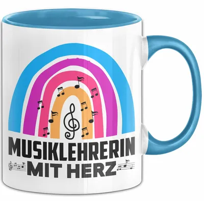 Produktbild von Musiklehrerin Mit Herz Tasse Lustiges Geschenk Für Musik-Lehrerin (Blau)