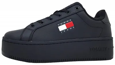 Produktbild von Tommy Hilfiger TJW Flatform Ess Damenschuhe Schnürschuhe Sportive Schwarz, Schuhgröße:37 EU