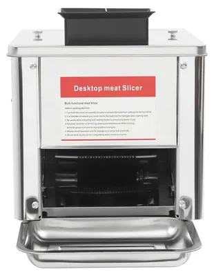 Obrázok produktu pre Elektrický krájač mäsa – 850 W, krájač mäsa – nerezová oceľ, hrúbka krájania 5 mm, 310 otáčok za minútu, 220 V, zástrčka pre EU