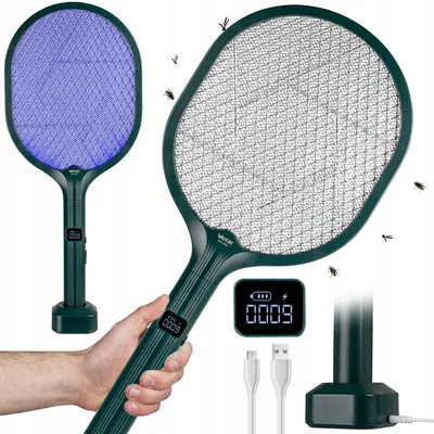 Obrázek produktu pro Vayox Elektrická plácačka na mouchy IKV-957 | UV | 3 režimy | Displej | USB-C | 3000 V | Zelená barva