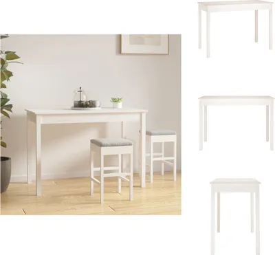 Immagine prodotto di vidaXL Tavolo da pranzo bianco 110x55x75 cm in legno di pino massiccio - Tavoli da pranzo