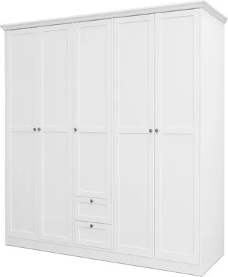 Image de Armoire Landwood armoire à portes battantes en blanc 5 portes 190 cm