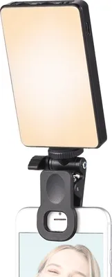 Produktbild von Pocket Clip-on LED-Videoleuchte Computer Tablet Handy Videokonferenzleuchte 2500K-9000K Dimmbar Eingebauter Akku fuer Online-Meetings Live-Streaming Selfie
