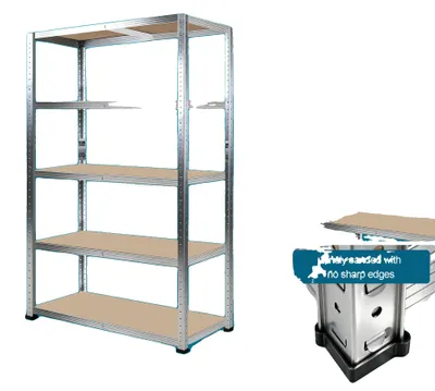 Obrázek produktu pro Kovový regál, 5 úrovní, nosnost 1000 kg, rozměry 180 x 90 x 40 cm